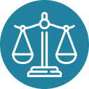 Icon of balance scales representing justice and fairness