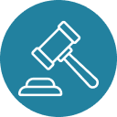 Legal gavel icon symbolizing justice and law
